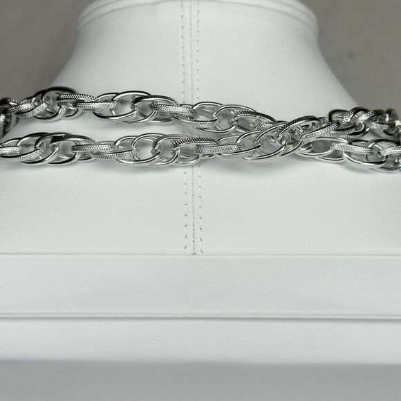 Silver Tone Tassel Chain Link Open Wrap Necklace - Picture 6 of 12